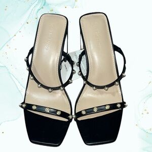 The Drop Avery Black Pearl Sandal Heels, NWT, Size 8.5